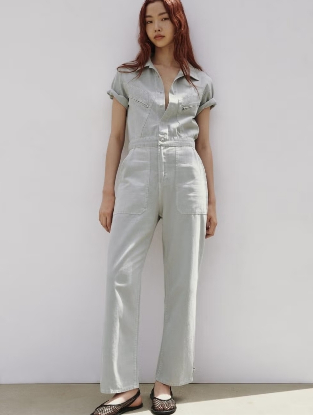 Slate Blue Cotton Coveralls S